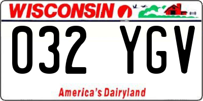 WI license plate 032YGV
