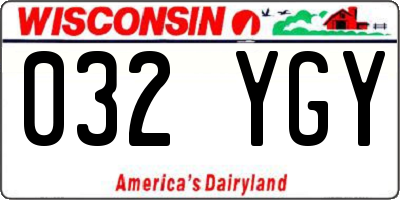 WI license plate 032YGY