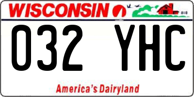 WI license plate 032YHC