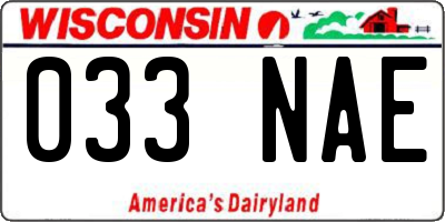 WI license plate 033NAE