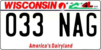 WI license plate 033NAG