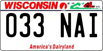 WI license plate 033NAI