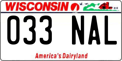 WI license plate 033NAL