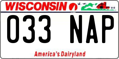 WI license plate 033NAP