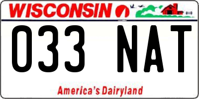 WI license plate 033NAT