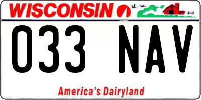 WI license plate 033NAV