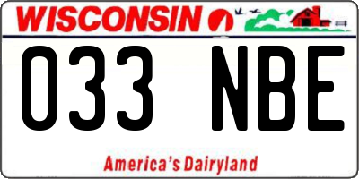 WI license plate 033NBE