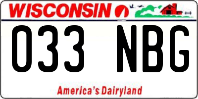 WI license plate 033NBG