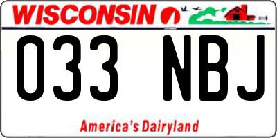 WI license plate 033NBJ