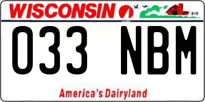 WI license plate 033NBM