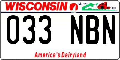 WI license plate 033NBN