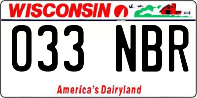 WI license plate 033NBR
