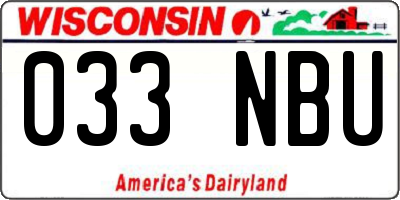 WI license plate 033NBU