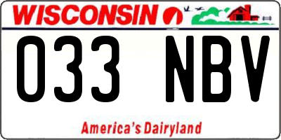 WI license plate 033NBV