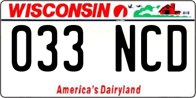 WI license plate 033NCD
