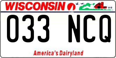WI license plate 033NCQ