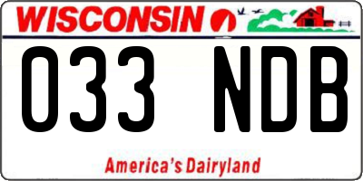 WI license plate 033NDB