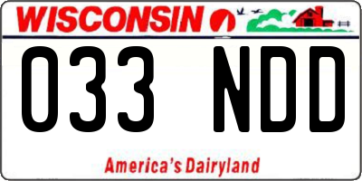 WI license plate 033NDD