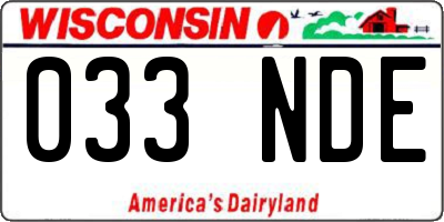 WI license plate 033NDE