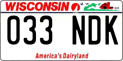 WI license plate 033NDK