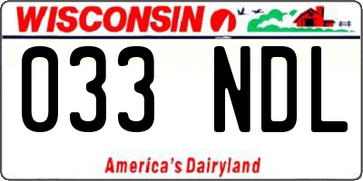 WI license plate 033NDL