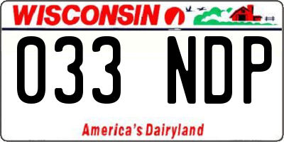 WI license plate 033NDP