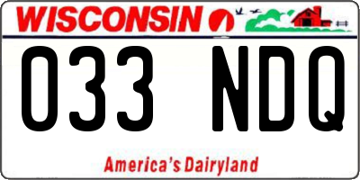 WI license plate 033NDQ