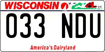 WI license plate 033NDU