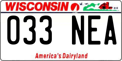 WI license plate 033NEA