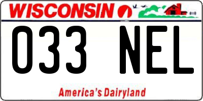 WI license plate 033NEL