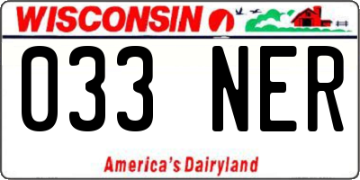 WI license plate 033NER