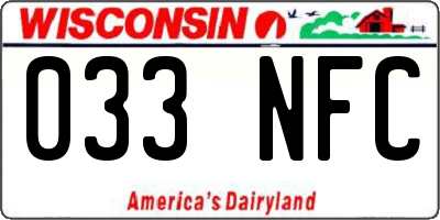 WI license plate 033NFC