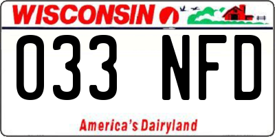 WI license plate 033NFD