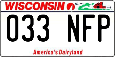 WI license plate 033NFP