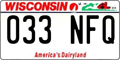 WI license plate 033NFQ