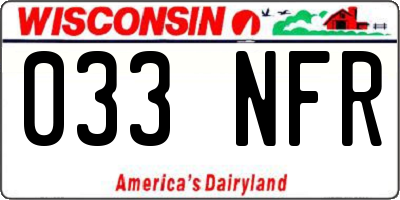 WI license plate 033NFR
