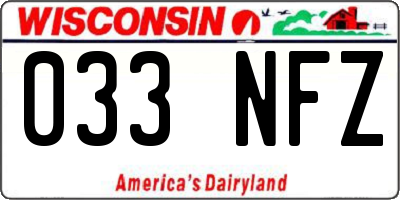 WI license plate 033NFZ