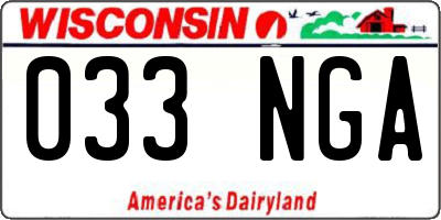 WI license plate 033NGA