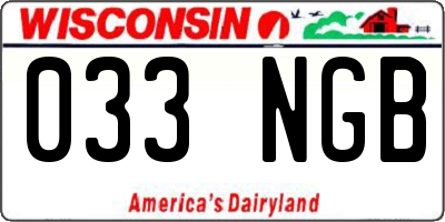 WI license plate 033NGB