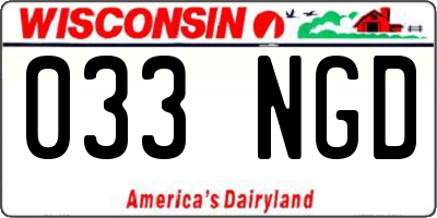 WI license plate 033NGD