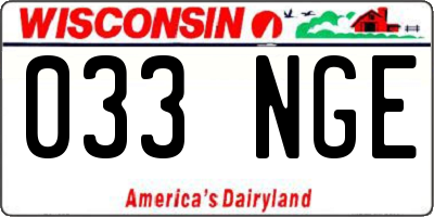 WI license plate 033NGE