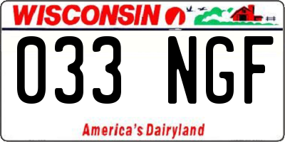 WI license plate 033NGF