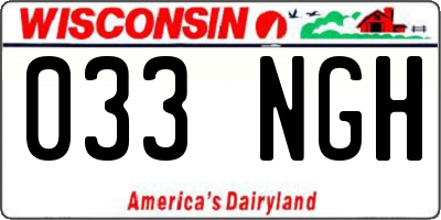 WI license plate 033NGH