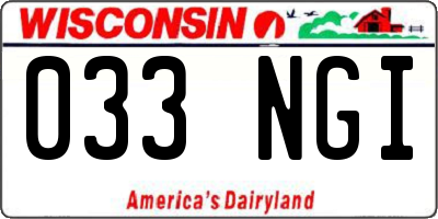 WI license plate 033NGI