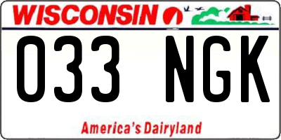 WI license plate 033NGK