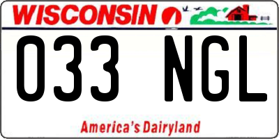 WI license plate 033NGL