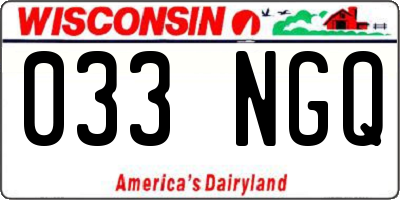 WI license plate 033NGQ
