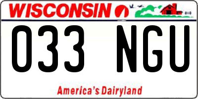 WI license plate 033NGU
