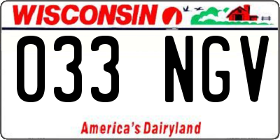 WI license plate 033NGV