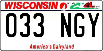 WI license plate 033NGY
